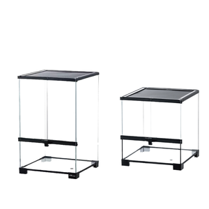 NOMOY PET Classic Doppeltür Glas <span class=keywords><strong>Terrarium</strong></span> Display Box Neue Tier käfig Knopf verschluss Kunststoff Reptilien <span class=keywords><strong>Tank</strong></span> Mesh Simple Solid - Product Image 4