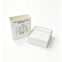 Caja de Embalaje Personalizada con Logotipo para Auriculares TWS, Caja de Cartón con Cajón para Auriculares Estéreo Inalámbricos con Inserto