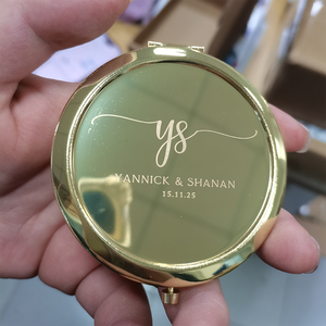 Zonyin khuyến mãi Phong Cách Mới Nhỏ Gọn Kim Loại Mỹ phẩm gương biểu tượng tùy chỉnh Double Sided túi nhỏ gương cho quà lưu niệm đám cưới - Product Image 6