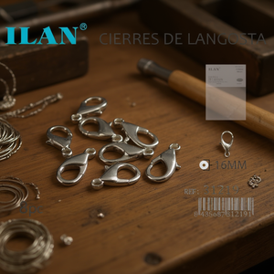 Chiusure a moschettone Ilan da 16 mm, placcate in argento, accessori per gioielli, 8 pezzi - Product Image 3