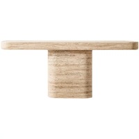 Table console moderne Wabi-Sabi 2026 avec plateau en travertin personnalisé pour chambre, villa, hôtel – Garantie 3 ans – OEM/ODM disponible