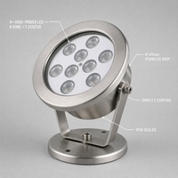 Projecteur LED RGB Submersible CE IP68 en Acier Inoxydable 304 pour Fontaine, Contrôle DMX512, Éclairage Paysager de Piscine, Garantie 5 Ans