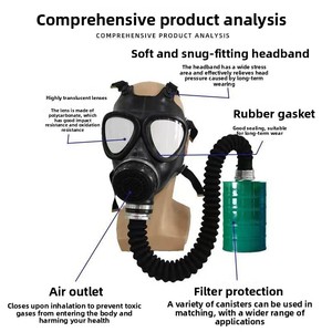 Máscara de Gas Completa FNJ05A con Filtro Autoaspirante y Tubo de Aire para Protección Química y Entrenamiento de Emergencia - Product Image 4
