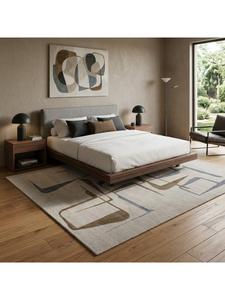 Tapis en laine fait main tufté à la main, luxueux, écologique, lavable, antidérapant, à poils moyens, tapis de sol moderne design pour salon - Product Image 5
