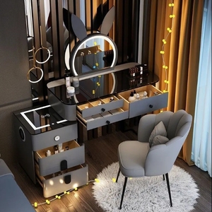 Coiffeuse de Chambre Moderne et Simple de Luxe avec Recharge <span class=keywords><strong>Sans</strong></span> <span class=keywords><strong>Fil</strong></span> Intelligente, Style Haut de Gamme INS, Meuble de Maquillage Multifonctionnel - Product Image 2