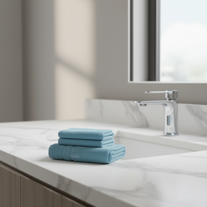 Juego de Toallas de Baño de Algodón Turco de Lujo DB, 6 Piezas, Bordado Jacquard, Secado Rápido, Azul Sólido, para Uso en el Hogar y Hoteles - Product Image 2