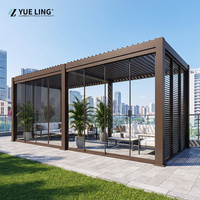 Pergola en aluminium à toit à lamelles personnalisée pour les entrepreneurs et les constructeurs, terrasse extérieure, pare-vent, pare-soleil