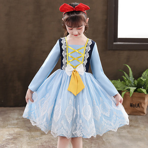Robe de princesse héroïne à manches longues classique conte de fées fantaisie Costume d'Halloween blanc neige pour enfants - Product Image 6