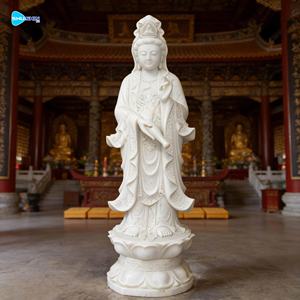 พระพุทธรูป<span class=keywords><strong>กวน</strong></span><span class=keywords><strong>อิ</strong></span><span class=keywords><strong>ม</strong></span>หินอ่อนสีขาวแบบกำหนดเอง ดีไซน์ธรรมชาติ สำหรับใช้งานกลางแจ้ง - Product Image 4