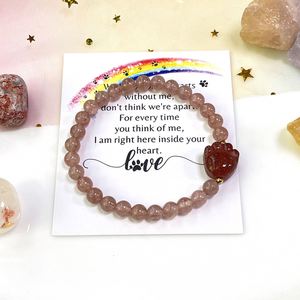 Bracelet en pierre naturelle, perles de verre colorées, charme du succès, livraison rapide dans le monde entier, logo gravé - Product Image 1