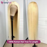 Peluca de Cabello Humano Virgen Natural de 40 Pulgadas, 613 13x6 HD, Transparente, Sin Pegamento, Color Rubio Indio Peruano, Personalizable para Mujeres