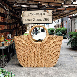 Bolsos de Mujer al por Mayor, <span class=keywords><strong>Bolso</strong></span> Tote de Rafia Tejido a Mano, Estilo Vintage, Ecológico y Portátil, <span class=keywords><strong>Bolso</strong></span> de Mano para Mujer - Product Image 3