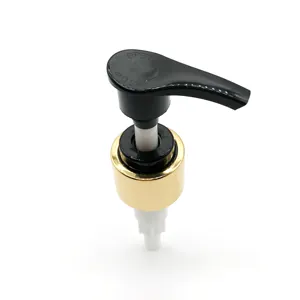 28/410 Aluminum shiny Gold Lotion Smooth Plastic Pump Spray Nozzle Cosmetic Spray Head With Full Cap