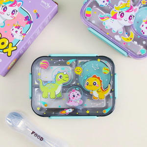Cartoon <b>Lunch</b> <b>Box</b> Portable Rectangular Kids Students Leakproof Food Container Tableware - Product Image 5