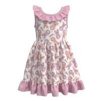 Nouvelle Robe d'été respirante sans manches en soie de lait imprimée sur mesure, longueur genou, pour filles, avec volants et imprimé lapin pour bébés et enfants