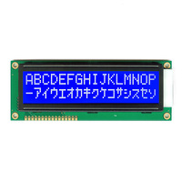 MJ1602M 16X2 Modul Tampilan LCD Karakter 64.0X14.4Mm STN Biru Negatif 5V 3.3V Panel Kontrol Industri Instrumen Medis COB