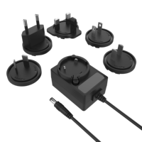 Adaptateur d'alimentation avant de w, 12v, 1a, avec prise interchangeable, EN62368, EN61558 UL, CE GS, saab, CCC, psa, KC