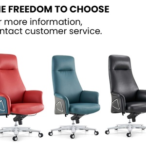 Chaise de bureau exécutive moderne en cuir PU et maille, fauteuil inclinable pour patron, ergonomique, réglable en hauteur - Product Image 3