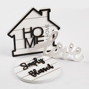 Ciondoli decorativi in legno per la <span class=keywords><strong>casa</strong></span> lettera <span class=keywords><strong>inglese</strong></span> in legno creativa per decorazioni per vassoi - Product Image 1