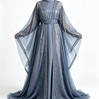 YLI045 EVE Robe Abaya Longue Ample à Manches Longues pour Femme, Modèle Musulman Pudique, Toutes Saisons, Florale, Faite à la Main, Respirante, Extensible dans les Quatre Sens