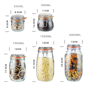 1000ml de vidrio boticario tarro con clip de metal y junta de silicona de vidrio tarro de mejor venta - Product Image 5