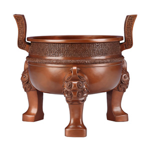 Caldero de cobre Chu Ding de bronce, artículo decorativo redondo para sala de estar, hogar u oficina - Product Image 4