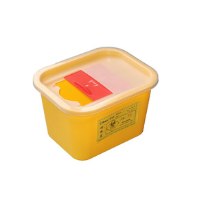 Yellow Sharps Collection Box 3L <b>Plastic</b> Medical Waste <b>Bin</b> For Hospital Use - Product Image 2