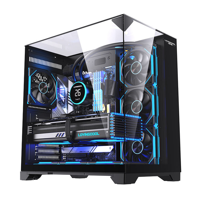 CS083 Custom Micro ATX & ITX PC Case Gamer Desktop Chassis with Tempered Glass BTX Computer Casing for Gaming