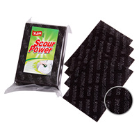 Tampon à récurer en polyester robuste avec logo personnalisé, durable, pour éliminer les taches tenaces, résistant à l'huile et à la rouille, 6 x 9 pouces