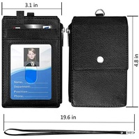 Pabrik Grosir Pemegang Kartu Bus Dompet Kustom Pu Kulit Leher Pemegang Kartu Id dengan Lanyard