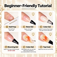 Gel Blooming pour Ongles MANZILIN 12ml, Gel Polish Transparent UV LED Effet Aquarelle pour Salon de Manucure et DIY à Domicile