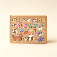 Boîte en carton personnalisée avec impression graffiti de dessins animés, motif animal mignon, emballage extérieur pour coffrets cadeaux surprise pour animaux de compagnie
