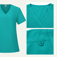 Hommes Femmes Été Oem logo Personnalisé Infirmière Uniformes Scrubs Costumes À Manches Courtes Élastique Médecin Hôpital Uniforme Ensembles Top Pantalon Scrubs