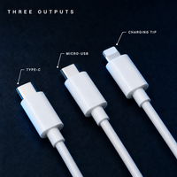 Kabel Pengisian Cepat USB C 3 in 1 Grosir, Kabel Data Multi Pengisian untuk Ponsel Tablet Perangkat Tipe C