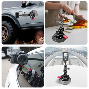 Soporte de cámara para coche con ventosa neumática para portaequipajes de bicicleta, soporte de cámara con bomba de succión al vacío y rosca - Product Image 5
