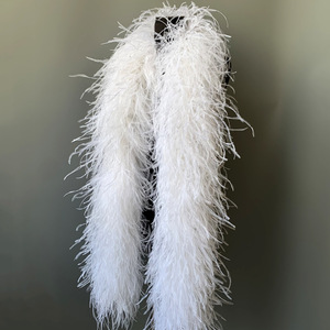 Commercio all'ingrosso <span class=keywords><strong>bianco</strong></span> e nero 15-20 cm 10 Ply piuma di struzzo Boa per vestiti da festa decorazione tessuto piuma abito di pizzo - Product Image 1