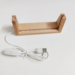 Affichage de photos en forme de U Base de lumière LED en bois Support de lampe <span class=keywords><strong>3D</strong></span> romantique Lampe en bois Cadre <span class=keywords><strong>photo</strong></span> en forme de U pour <span class=keywords><strong>photo</strong></span> en verre cristal - Product Image 4