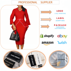 D611 Abiti Primaverili alla Moda per Donne, Eleganti e Casual con Maniche Lunghe, Scollo a V e Volant, Abiti da Ufficio per Signore - Product Image 5