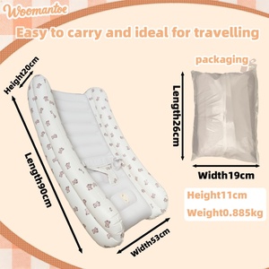 Lit de voyage gonflable pour tout-petits avec pare-chocs de sécurité, chaise berçante, lit portable pour enfants, matelas pneumatique pour tout-petits, lits pour bébés - Product Image 3