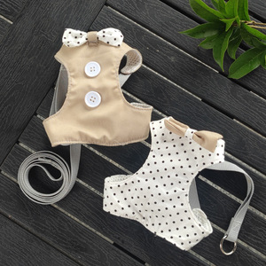 Set tali kekang anjing lucu dapat diatur antilembap, sadel kerah hewan peliharaan tali dada Harness hewan peliharaan untuk anjing kecil anak anjing - Product Image 1