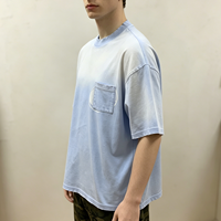 T-shirt Hip Hop pour Homme, en Coton, avec Poche Poitrine, Personnalisé, Délavé à l'Acide, Effet Vieilli, Style Vintage Rétro, Surdimensionné, Effet Délavé par le Soleil