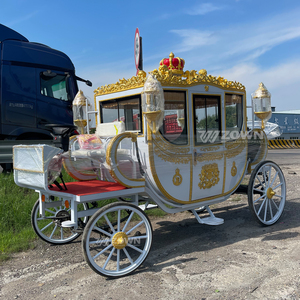 Charrette royale électrique de luxe, ornée de motifs dorés, pour le transport lors de cérémonies de mariage dans les villas et ranchs - Product Image 1