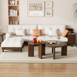 Divano in legno massello in legno massello-nordico moderno minimalista di piccole dimensioni divano a forma di nuvola ad <span class=keywords><strong>angolo</strong></span> della stanza - Product Image 5