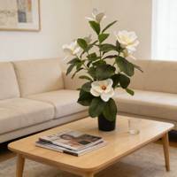 Arbre de magnolia simulé Décoration de salon Fleur artificielle bionique Petite plante en pot de table Plante simulée