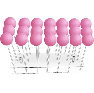 Bánh Pop đứng 21 lỗ rõ ràng Acrylic Lollipop chủ Lollipop Gậy đám cưới bé showers tiệc sinh nhật kỷ niệm