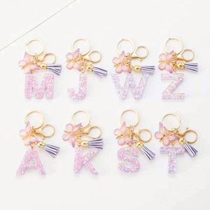 Alphabet <b>Initial</b> Letter Keychain Tassel Butterfly Pendant Key <b>Ring</b> Resin Alphabet Letter Keychains - Product Image 6