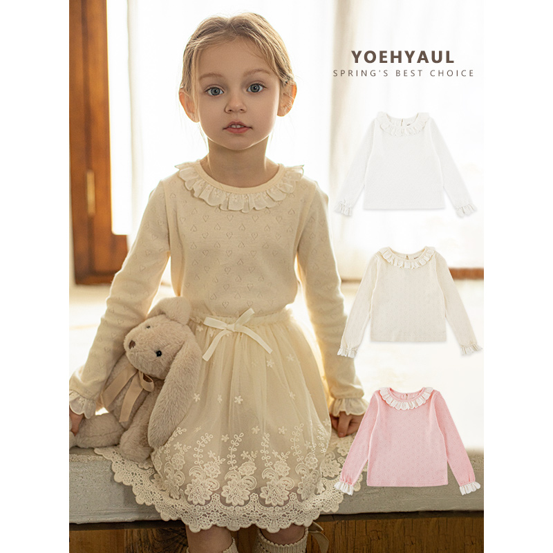 Lace Blouse Children's High Quality Cotton Top 2025