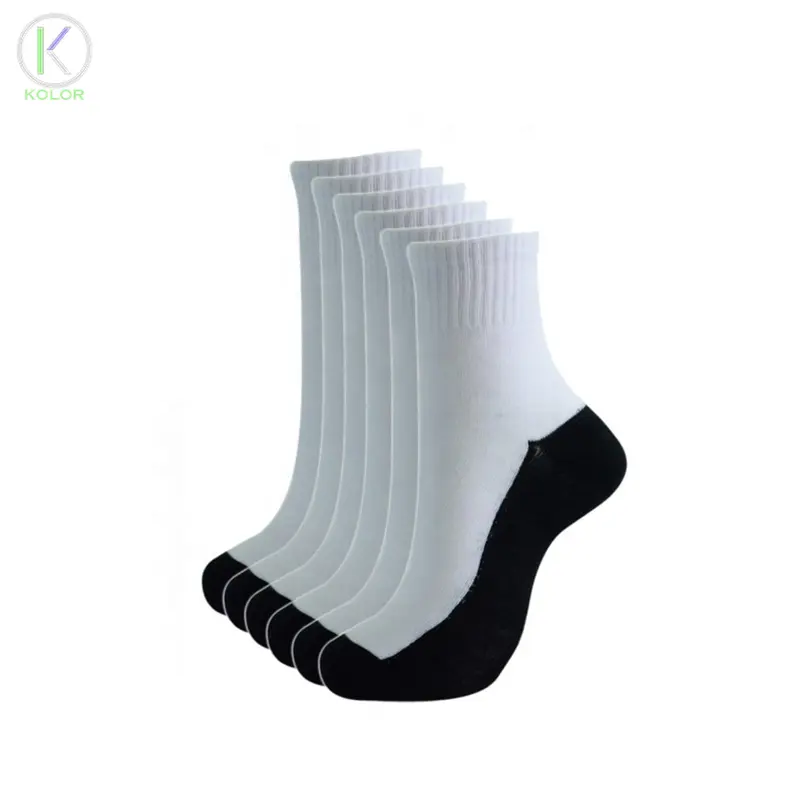 Wholesale white with black bottom socks black sole white socks