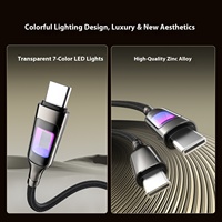 Cable USB Retráctil de Nailon y Aleación de Aluminio con Luz LED Perforada, Carga Rápida de 100W, para Cámara y Computadora