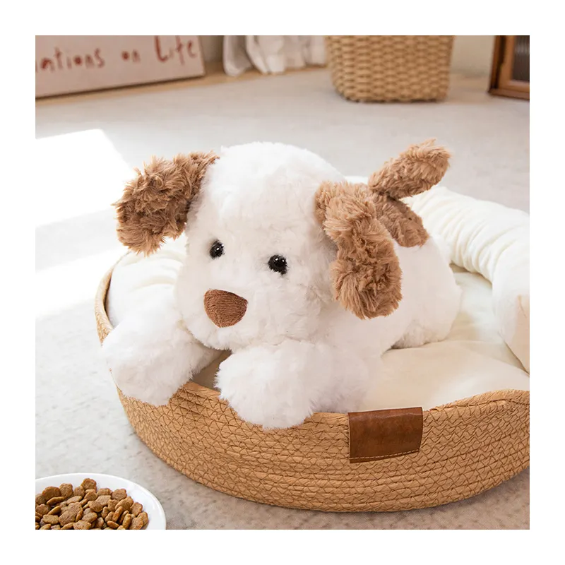 Kawaii kabarık köpek peluş oyuncak dolması yumuşak yavru yastık sevimli karikatür köpekler hayvan bebek odası dekor hediye